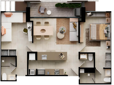 Area Construida: 82 m² aprox.